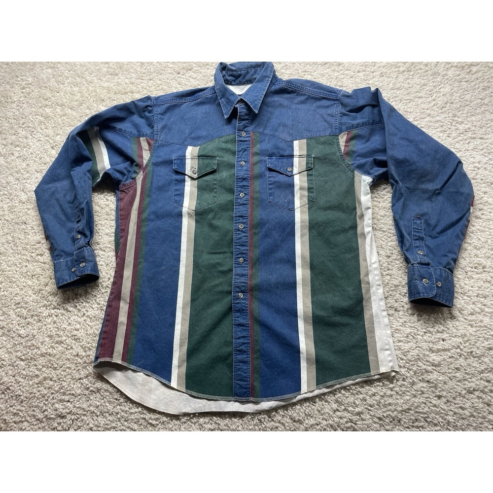 Vintage Wrangler Button Up Brushpopper Shirt Men's XL
